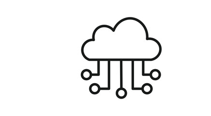 Cloud computing flat icon vector image,
Information Technology icon isolated on white background