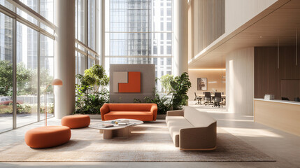 Fototapeta premium An adaptable office space that fosters collaboration and communication