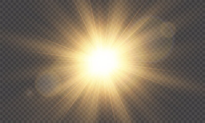 Obraz premium Vector transparent sunlight with special lens flare effect. png 