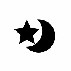 Moon and star icons illustration black and white 