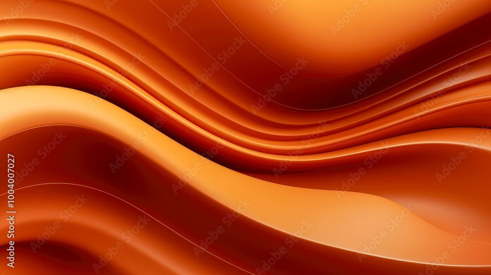 Poster elegant curves in orange hues create a fluid and dynamic abstract art piece, showcasing smooth lines