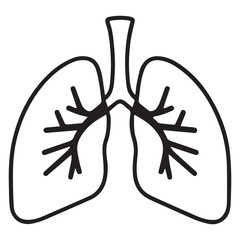 Lung vector silhouette icon art illustration.