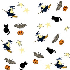 Halloween, Halloween pattern, pattern, decor, cartoon, bat, pumpkins, decoration