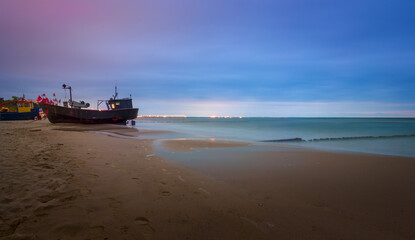Evening panorama on the seashore