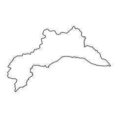 Fototapeta premium Neelum district map, administrative division of Pakistan. Vector illustration.