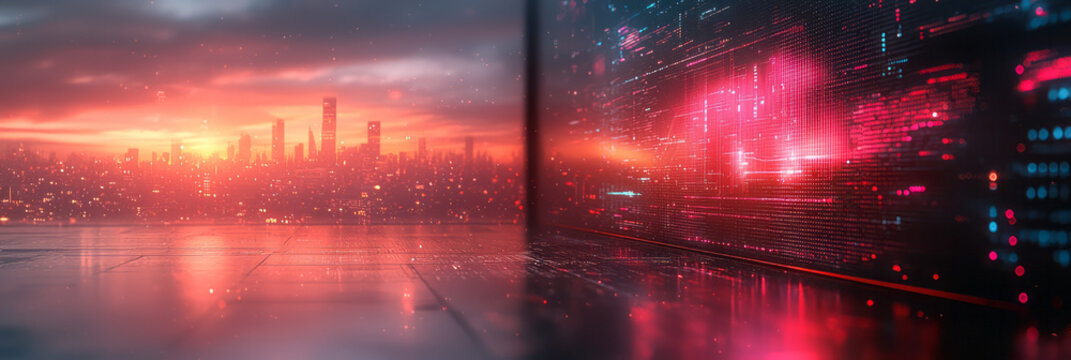 A futuristic programming interface displayed on a transparent screen, with a pastel background,