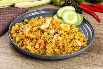 Asian Fried rice with seafood