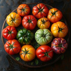 Colorful Heirloom Tomatoes Arrangement