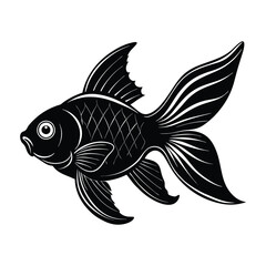 Goldfish silhouette vector