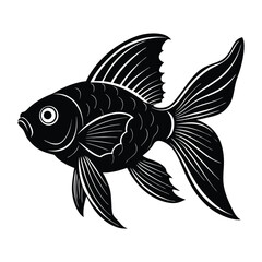 Goldfish silhouette vector