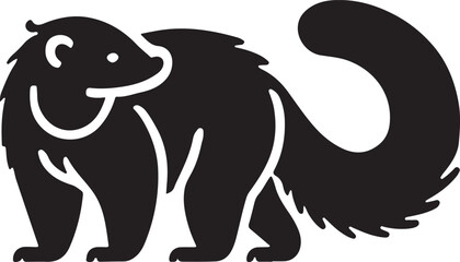 Binturong Vector Silhouette, Binturong Illustration, Binturong Art Hand Drawn Line Art