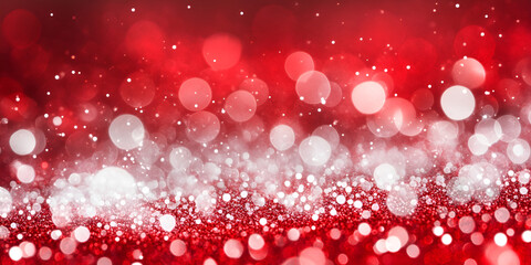 Red Glitter Bokeh for Festive Background