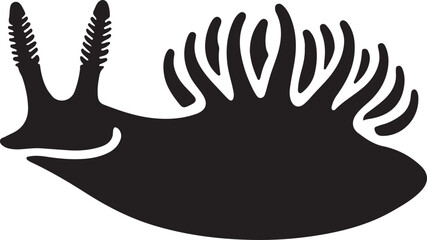 Nudibranch Vector Silhouette, Nudibranch Illustration, Nudibranch Art Hand Drawn Line Art