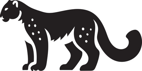 Snow Leopard Vector Silhouette, Snow Leopard Illustration, Snow Leopard Art Hand Drawn Line Art