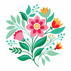 A vibrant illustration featuring a bouquet of colorful flowers with intricate details. Perfect for adding a touch of nature and whimsy to your designs.