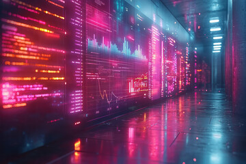 A digital interface with research data and charts, isolated on a soft pastel canvas,