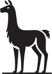 Llama Vector Silhouette, Llama Illustration, Llama Art Hand Drawn Line Art