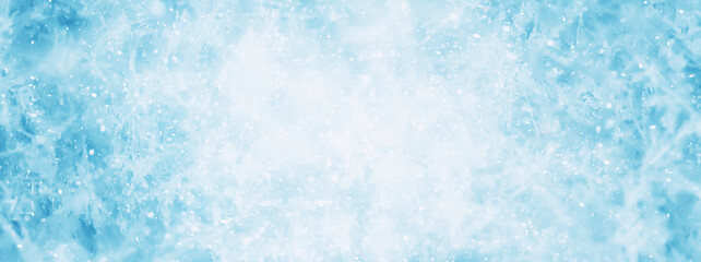 long panorama blue snow background abstract blurred