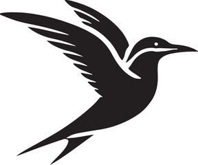 Obraz premium Illustration of a bird, Caspian Tern Vector Silhouette, Caspian Tern Illustration, Caspian Tern Art Hand Drawn Line Art.