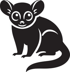 Bushbaby Vector Silhouette, Bushbaby Illustration, Bushbaby Art Hand Drawn Line Art
