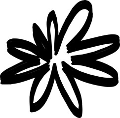 Flower drawing with pencil. Element for stickers. Sticker for social media, posters, etc.