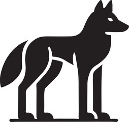 Red Wolf Vector Silhouette , Wolf Illustration , Wolf Art Hand Drawn Line Art