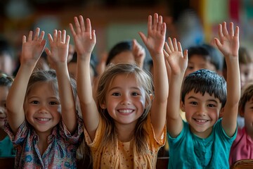Fototapeta premium group of children holding hands