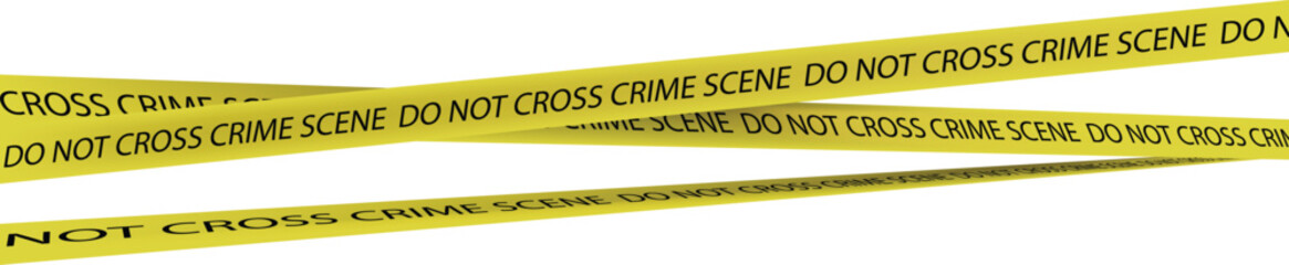 Set of yellow police tape set. Warning tape collection isolated on transparent background. Vector illustration.

