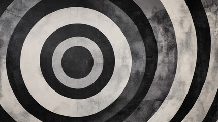  An abstract design with concentric circles in varying shades of grey. 