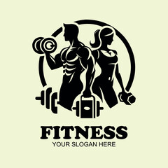 Fitness logo design vector illustration