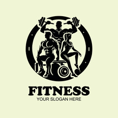 Fitness logo design vector illustration