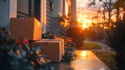 Delivery Boxes at Customer Doorstep