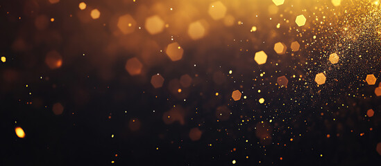 Golden Bokeh Lights on a Dark Background