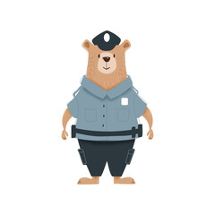 Bear dressed as a police officer