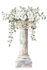Naklejka premium Elegant floral column illustration