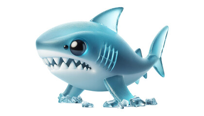 Naklejka premium Frozen Shark Cartoon Character Ready to Strike
