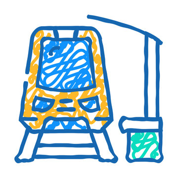 recommend clip art: stop train doodle icon sketch vector. stop train sign. isolated symbol illustration