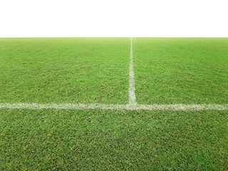 Obraz premium Soccer line in green grass of soccer field