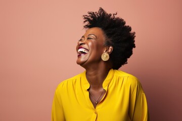 Laughing smile adult woman.