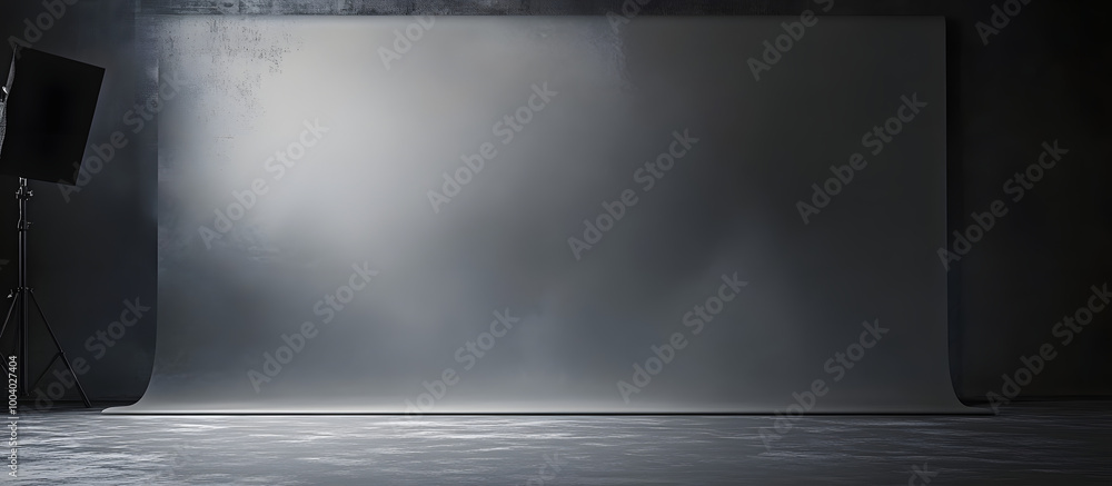 Poster a backdrop in gray with available copy space for text or images