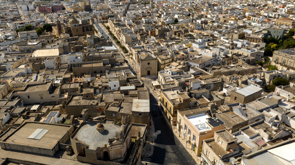 Aerial view of the small church of San Leonardo located in Manduria, in the province of Taranto,...