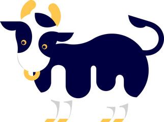 立ち止まっている可愛い牛のアイコン