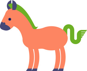 立ち止まった可愛い馬のアイコン