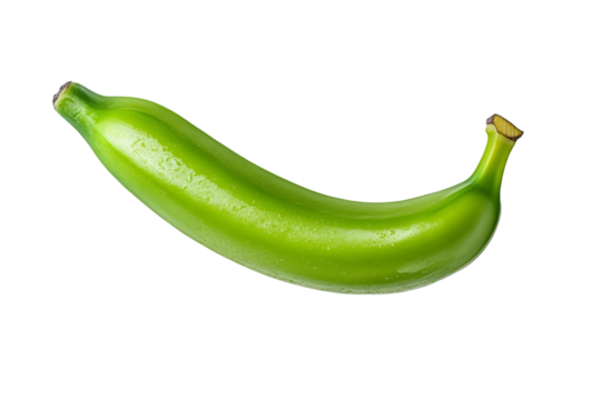 Vibrant green banana ,Isolated on transparent background - Powered by Adobe