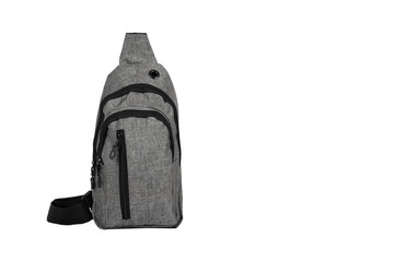Compact Grey Sling Backpack with Multiple Zippered Pockets – Stylish and Functional Crossbody Bag...
