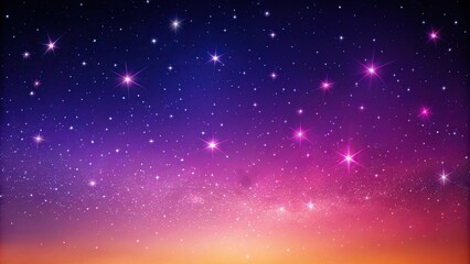 Obraz premium Wide-Angle Gradient night sky from deep purple to pink with scattered stars