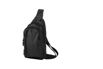 Compact Black Leather Sling Bag with Multiple Pockets for Daily Use, Travel, and Casual Outings -...