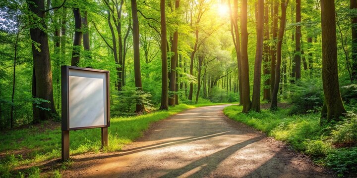Wide-Angle Guidance Along the Forest Path blank infopost mockup