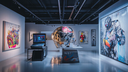 A workspace featuring art installations to inspire creativity