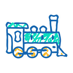 steam train doodle icon sketch vector. steam train sign. isolated symbol illustration